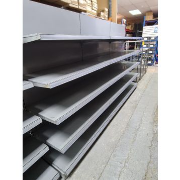 Mix of New & Used 3 x 1250mm Silver Wall Shelving Bays (B)