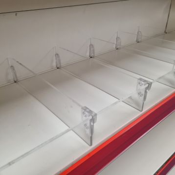 370mm Acrylic Shelf Dividers With Toe - Pack of 10