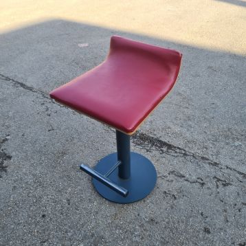 Used Red Faux Leather Padded Stools